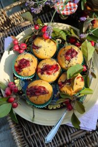 8B7A2384 2 muffins mit preiselbeerkompott